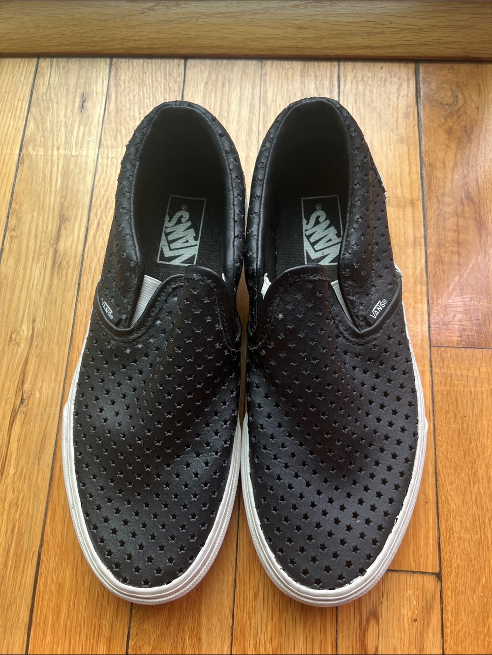 Vans Black Perforated Star Slip-On Sneakers